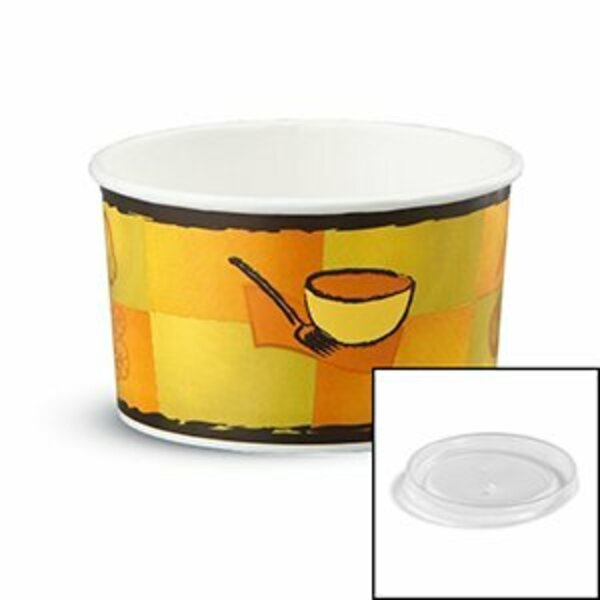 Huhtamaki Chinet Chinet 16oz Squat Poly-Coated Food Cont. W/Plastic Lid  in.Streetside in., 250PK 70416